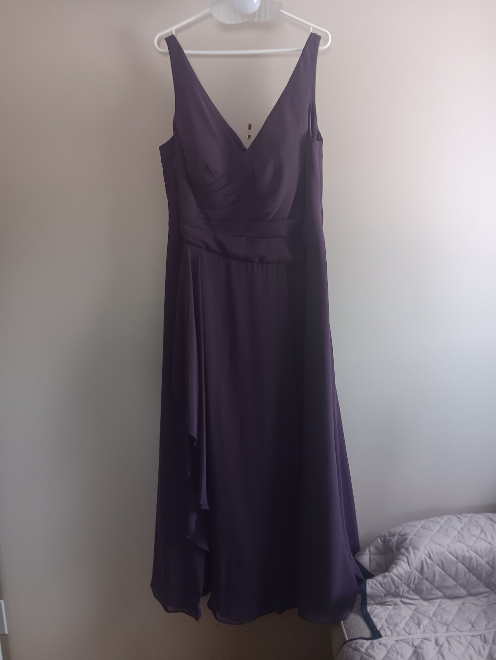 Azazie Plum V-Neck Sleeveless Maxi Dress